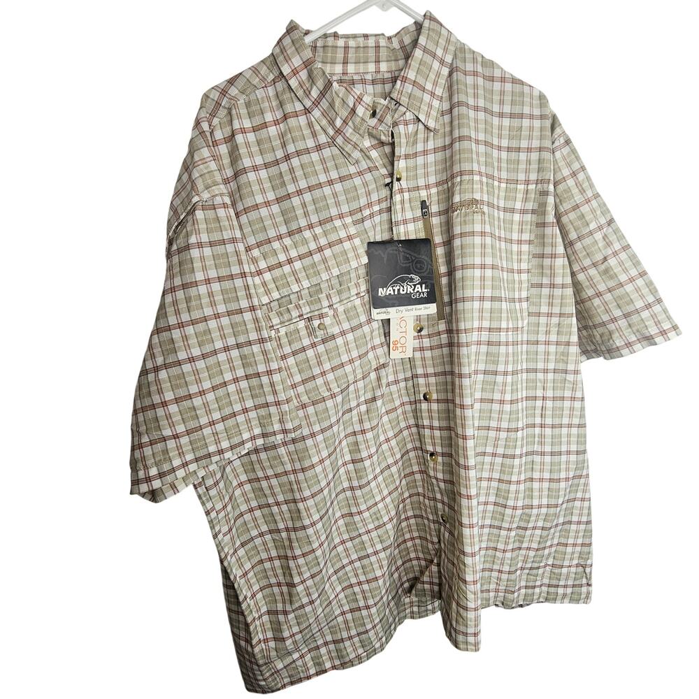 Natural Gear Mens Plaid Dry Vent River Shirt Sz XL Outdoor Utility UV Protection